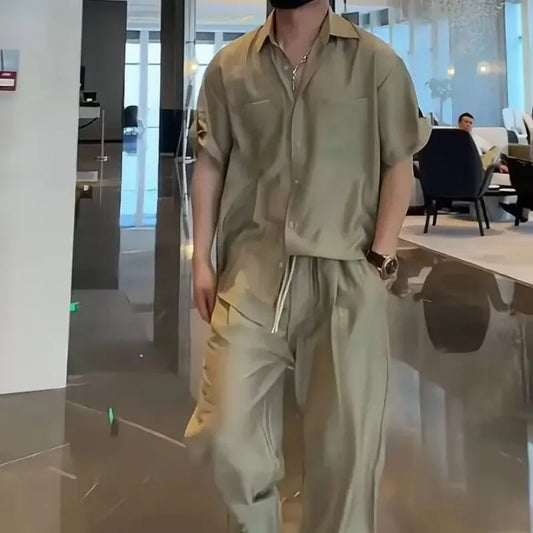 Men's Korean Style Trousers Set