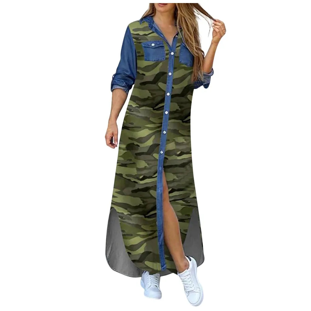 Autumn Denim Shirt Dress