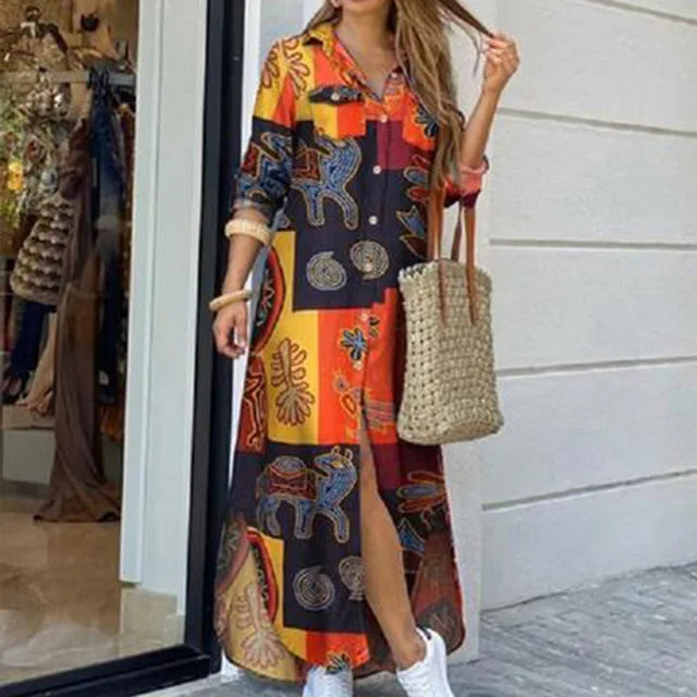Autumn Denim Shirt Dress