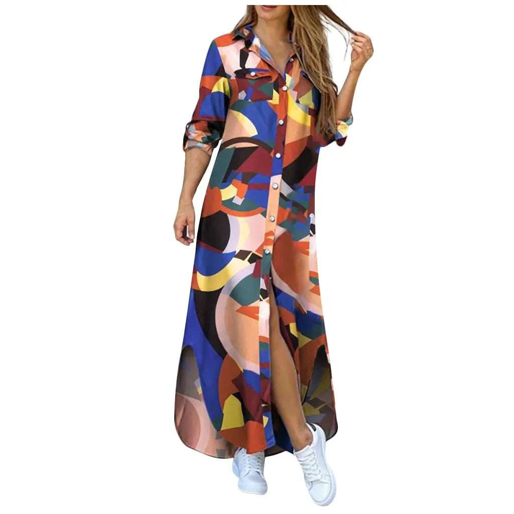 Autumn Denim Shirt Dress