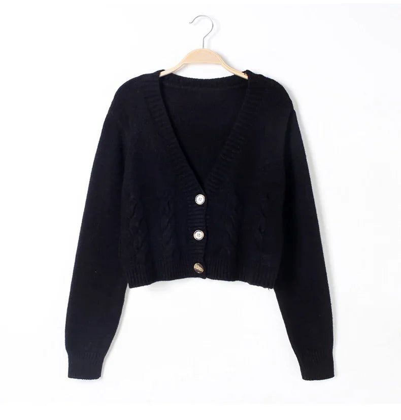Chic Knitted V-Neck Cardigan
