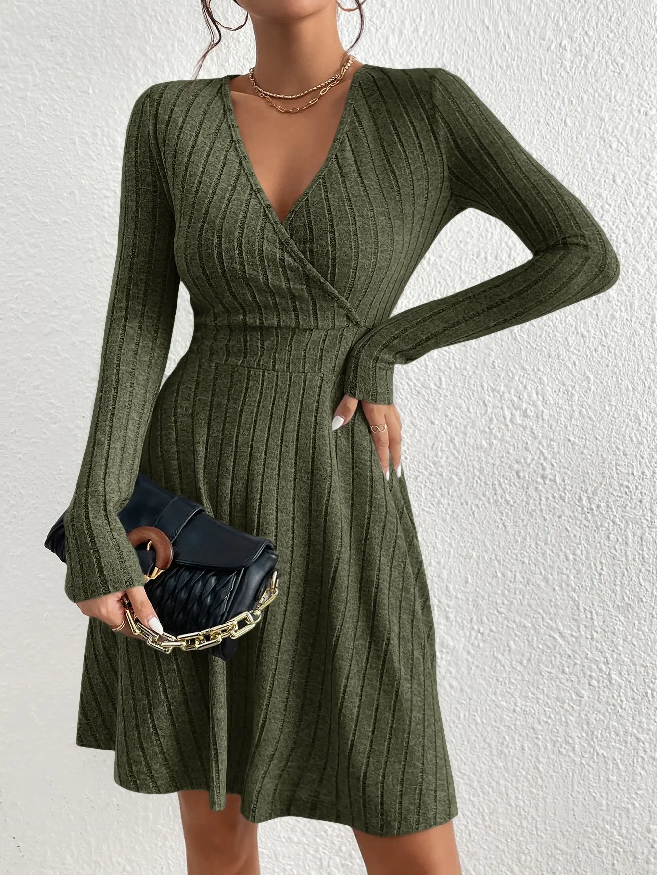 V-neck Swing Knit Dress