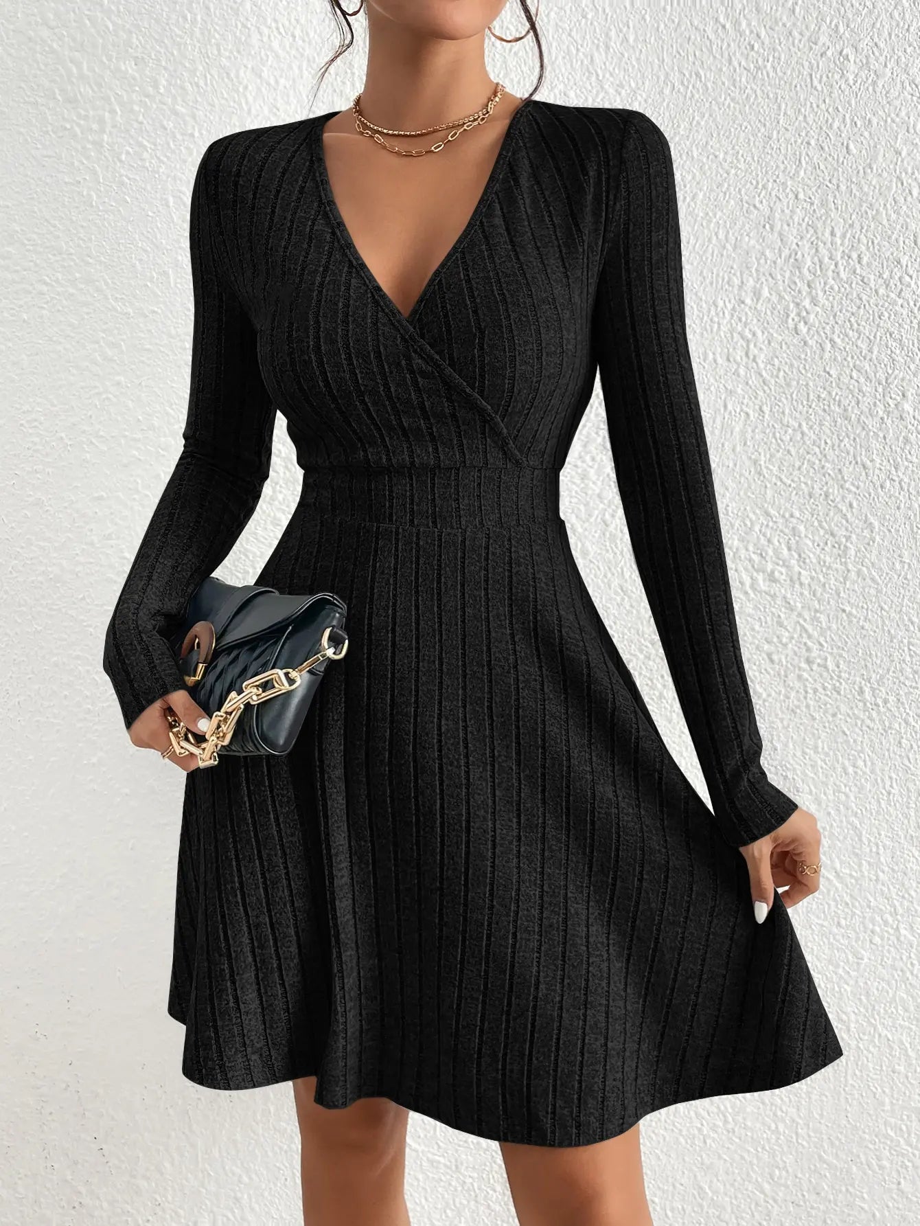 V-neck Swing Knit Dress