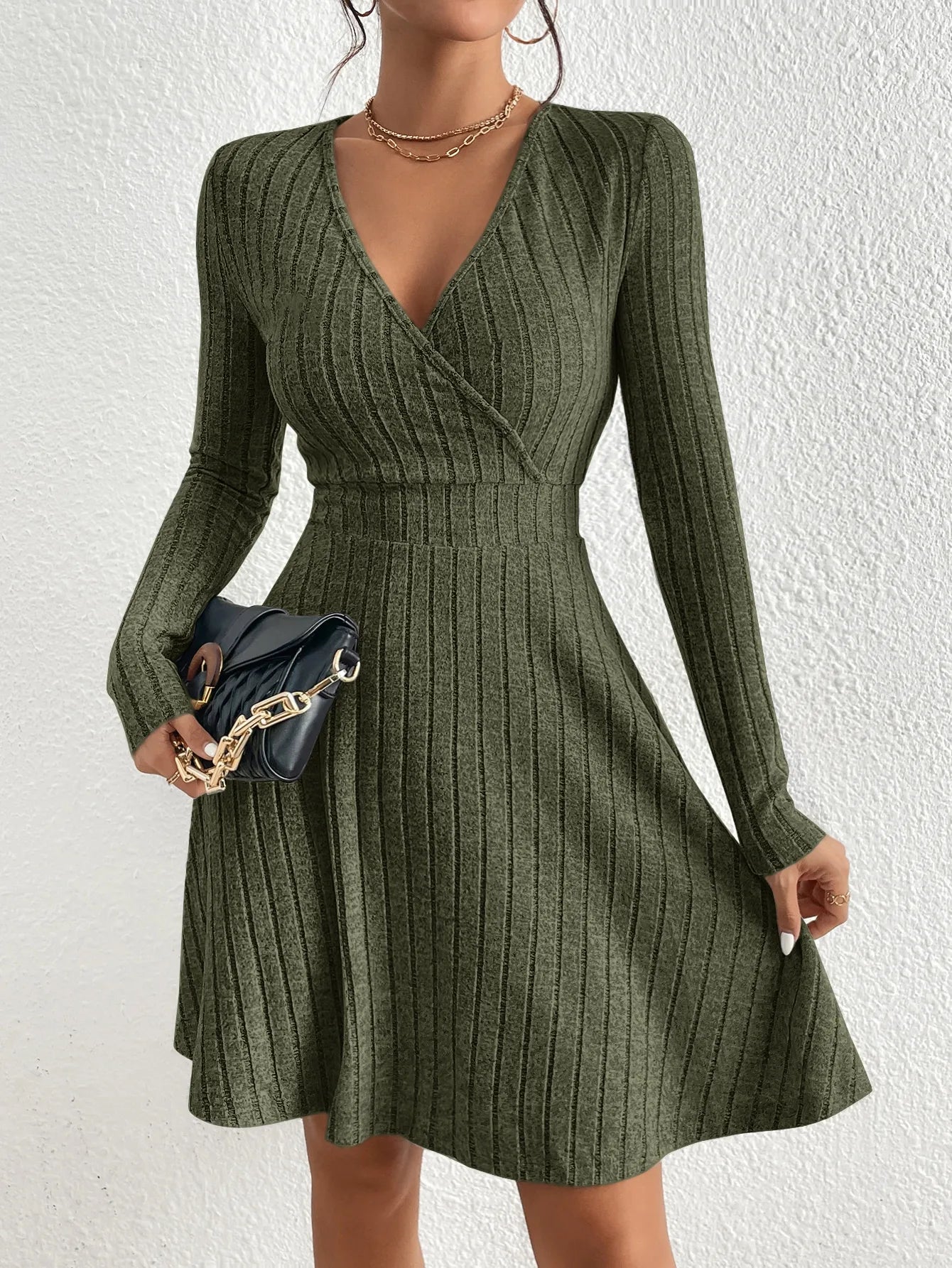 V-neck Swing Knit Dress