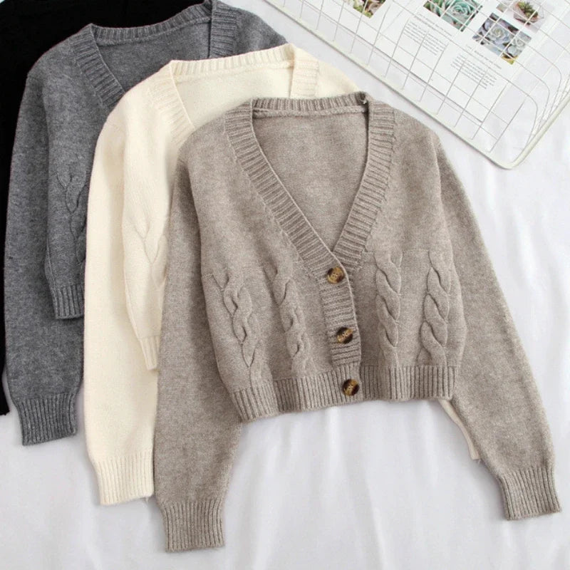 Chic Knitted V-Neck Cardigan