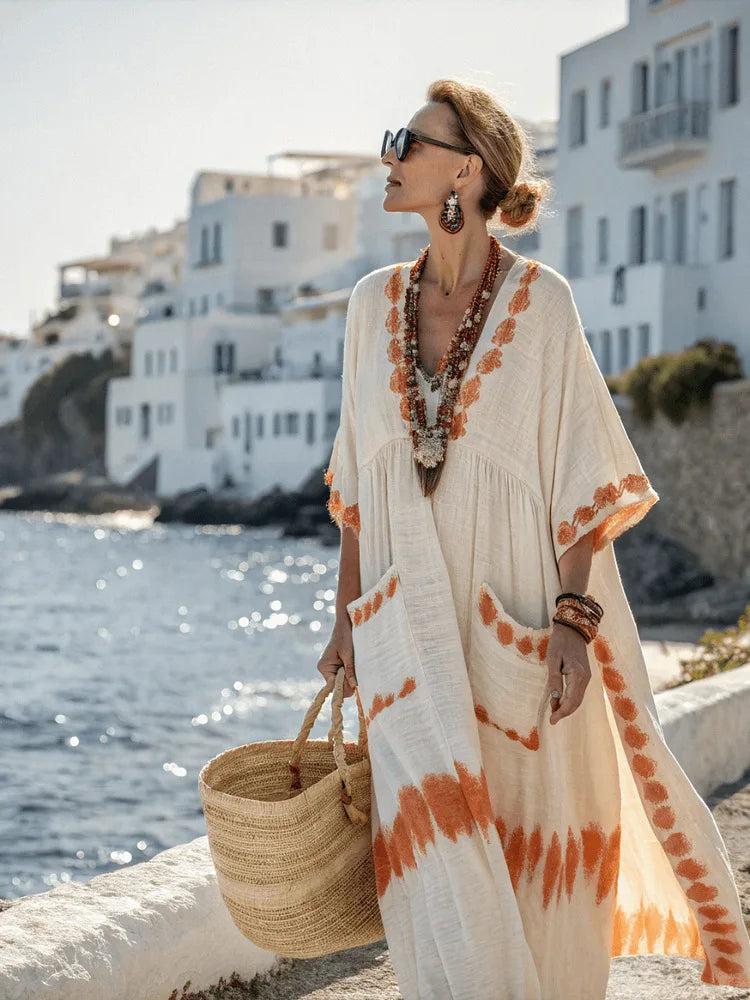 Spring Autumn Stripe Maxi Dress