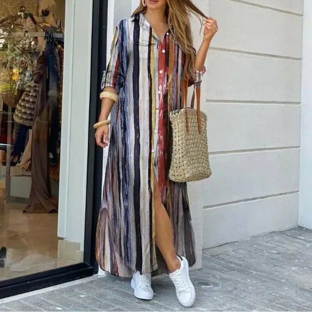 Autumn Denim Shirt Dress