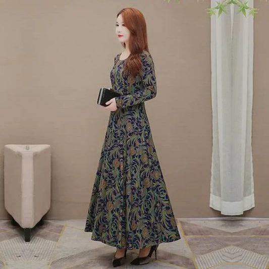 Vintage Abstract Maxi Dress