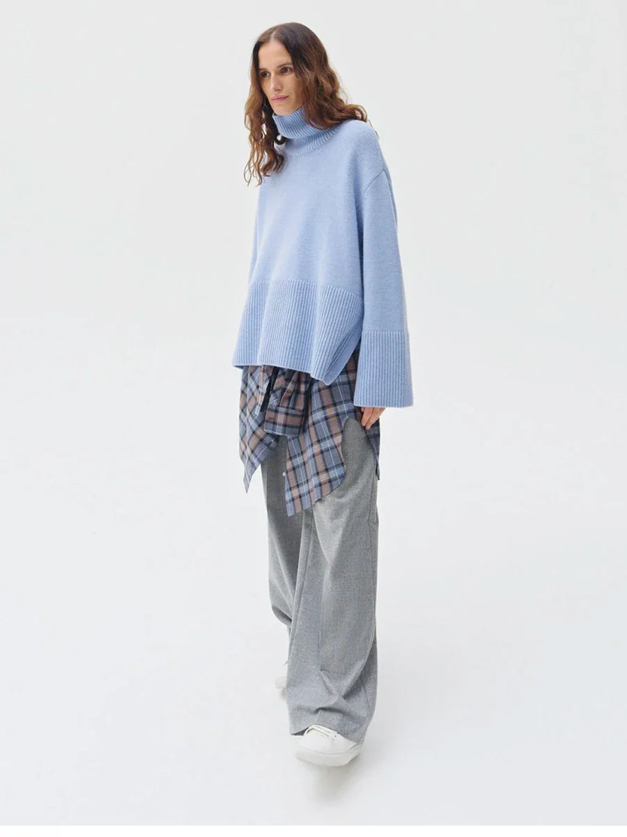 Knitted Turtleneck Sweater for Women – Cozy Long Sleeve Winter Top