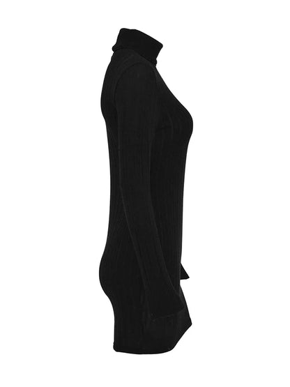 Elegant Mini Dress with Turtleneck