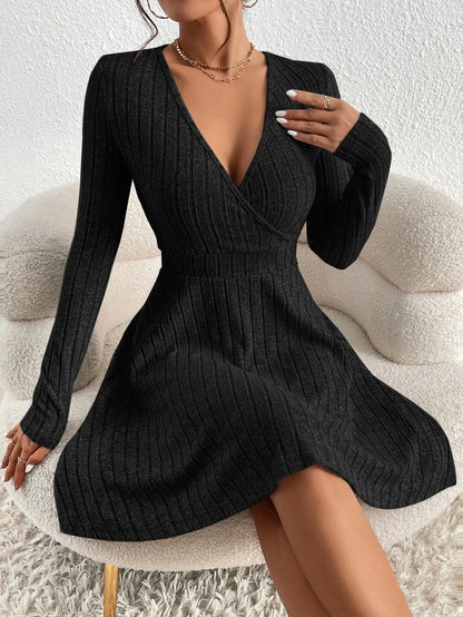 V-neck Swing Knit Dress