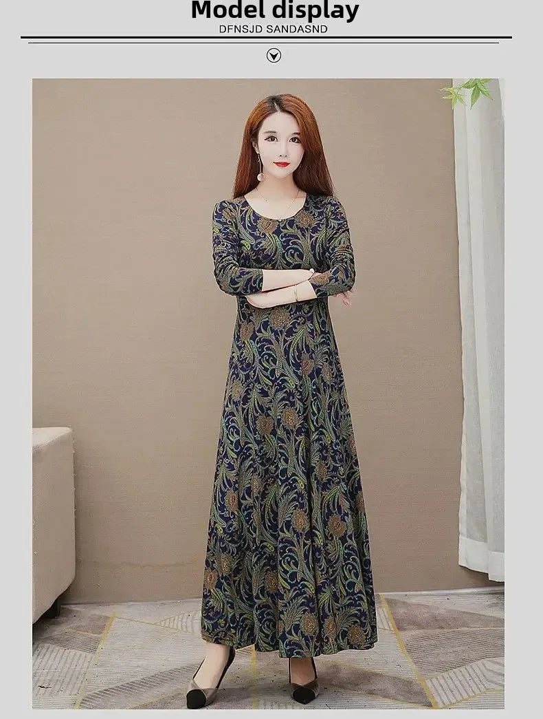 Vintage Abstract Maxi Dress