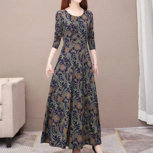 Vintage Abstract Maxi Dress