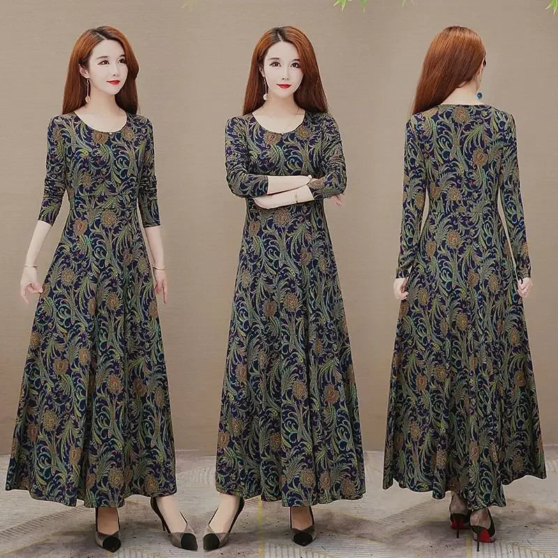 Vintage Abstract Maxi Dress