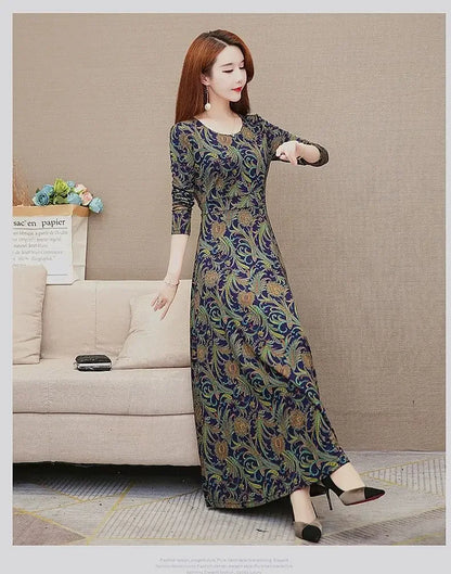 Vintage Abstract Maxi Dress