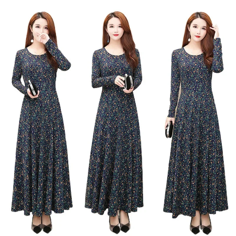 Vintage Abstract Maxi Dress