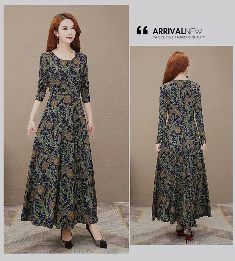 Vintage Abstract Maxi Dress