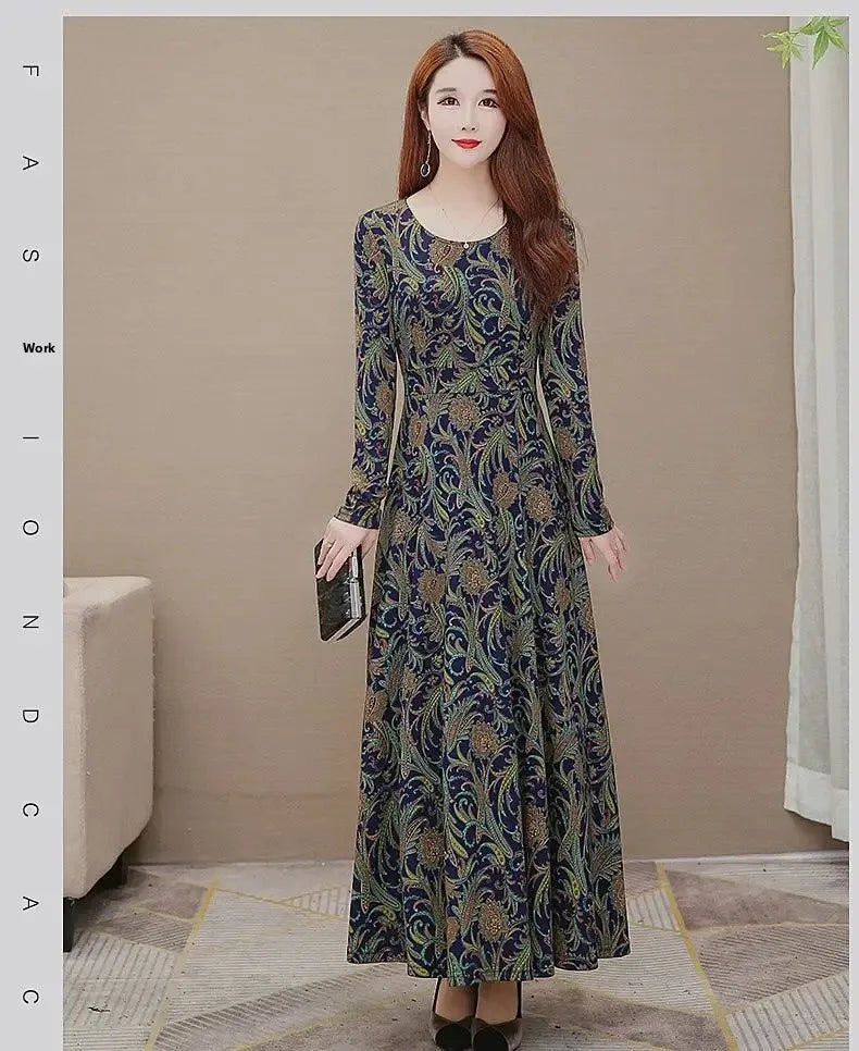 Vintage Abstract Maxi Dress