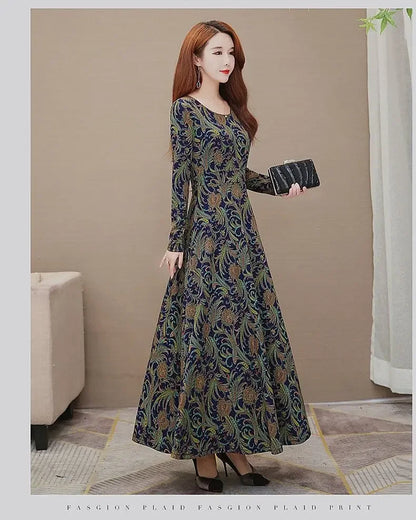 Vintage Abstract Maxi Dress