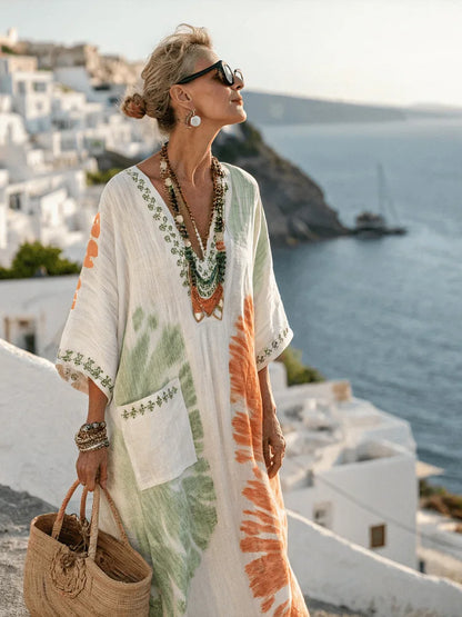 Spring Autumn Stripe Maxi Dress