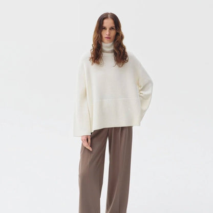 Knitted Turtleneck Sweater for Women – Cozy Long Sleeve Winter Top