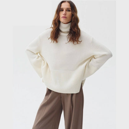 Knitted Turtleneck Sweater for Women – Cozy Long Sleeve Winter Top