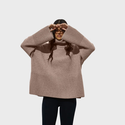 Knitted Turtleneck Sweater for Women – Cozy Long Sleeve Winter Top