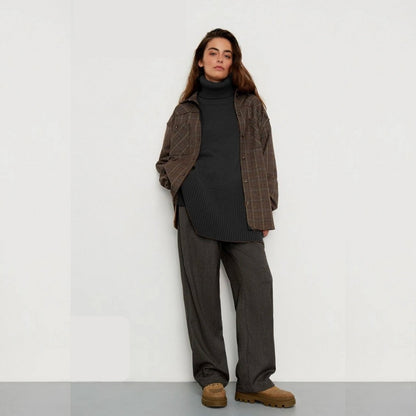 Knitted Turtleneck Sweater for Women – Cozy Long Sleeve Winter Top